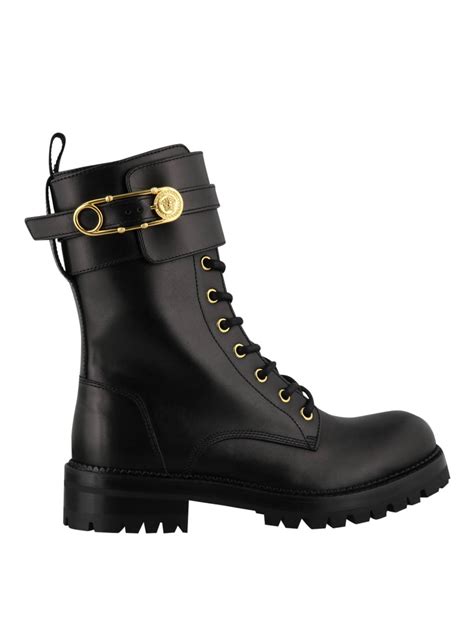 versace safety pin ankle boots|versace lace up boots.